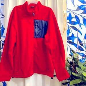 Men’s Vinyard Vines Red and Blue Fleece Zip Up Jacket Size XL